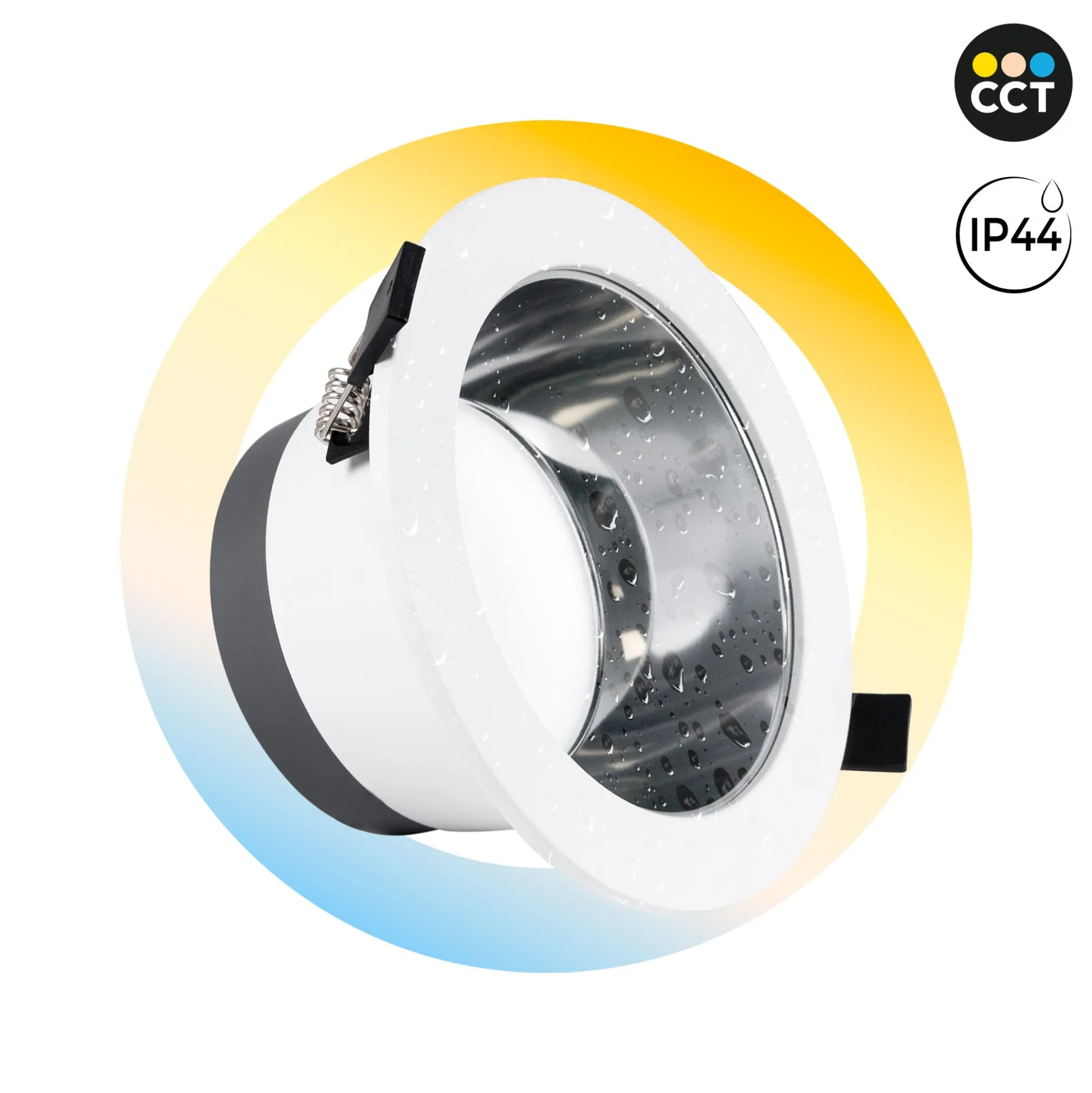 Downlight LED IP44 potencia ajustable 10W/15W/20W - CCT - 100lm/W - Corte Ø 150mm