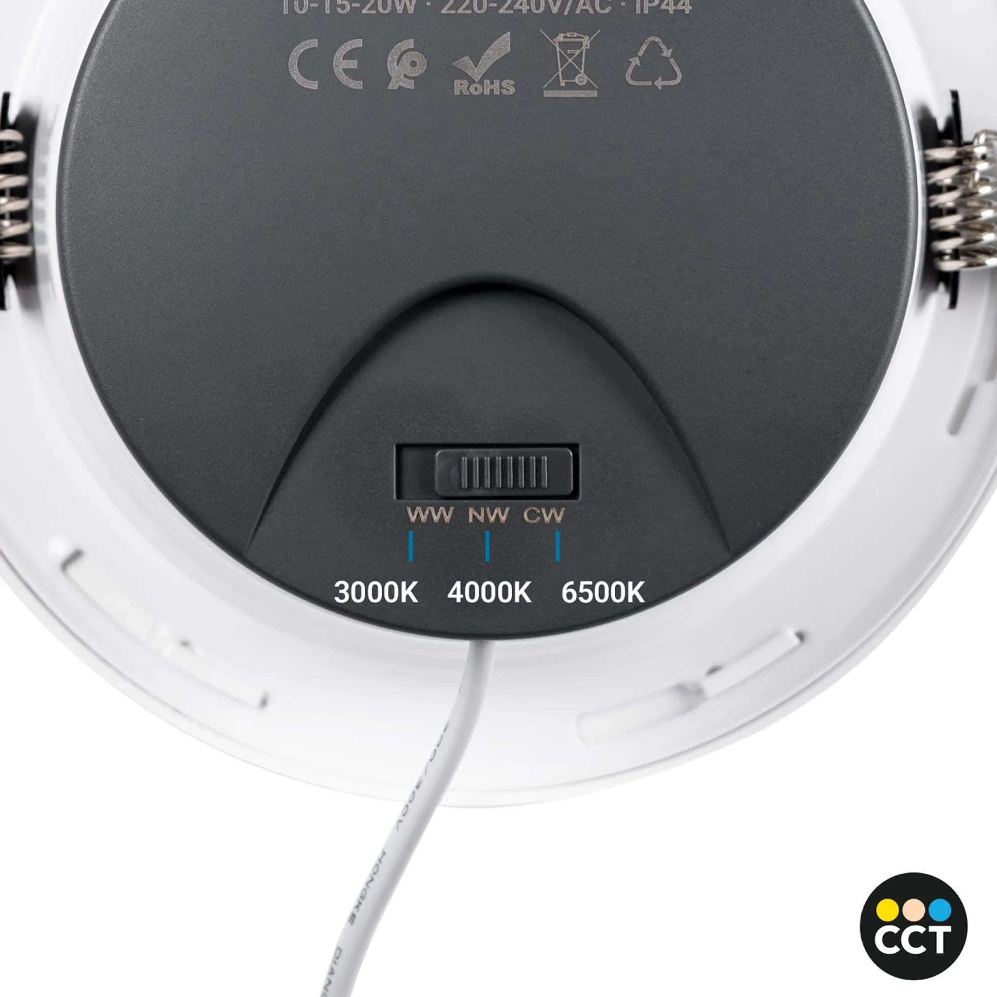 Downlight LED IP44 potencia ajustable 10W/15W/20W - CCT - 100lm/W - Corte Ø 150mm