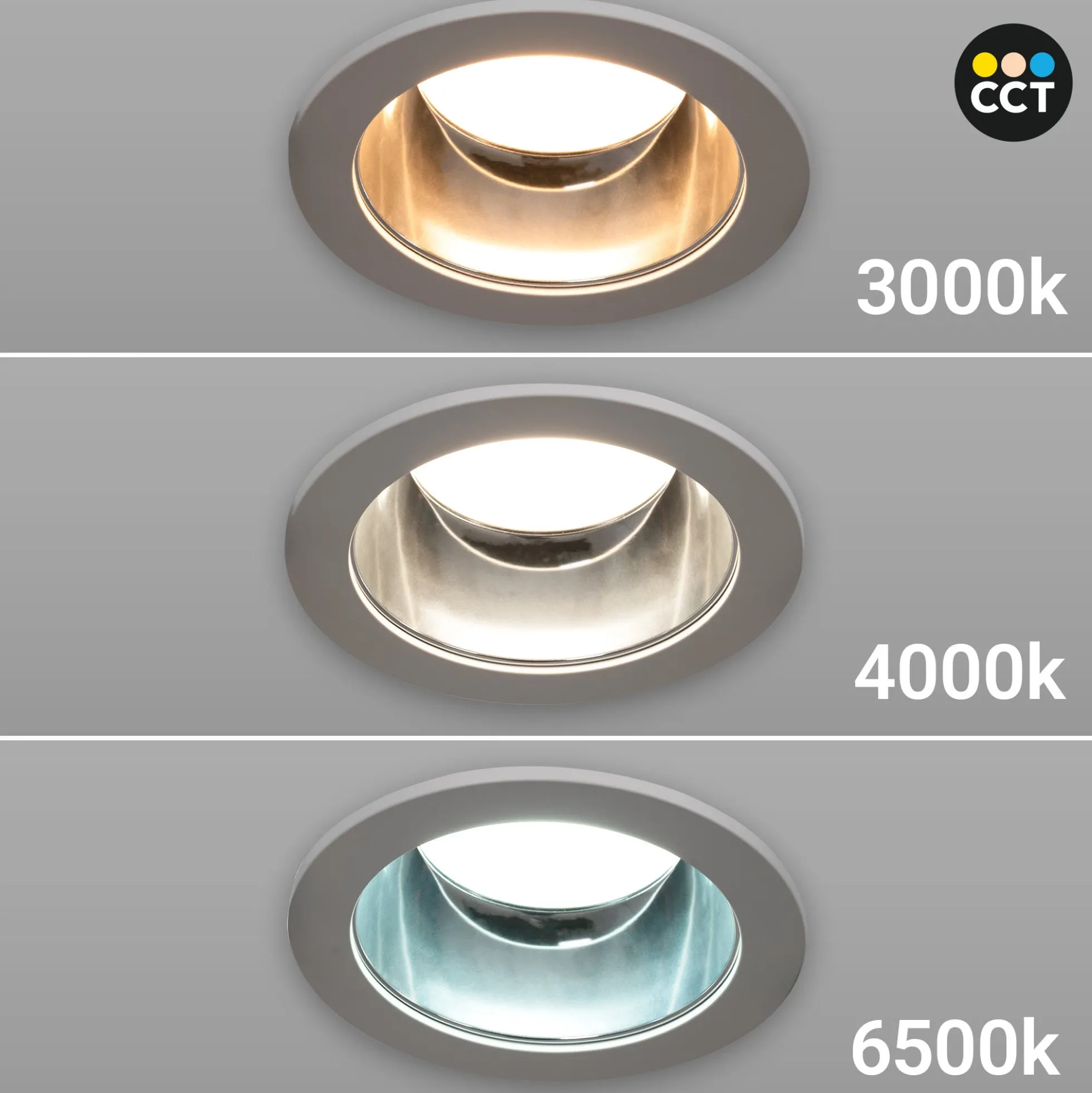 Downlight LED IP44 potencia ajustable 10W/15W/20W - CCT - 100lm/W - Corte Ø 150mm