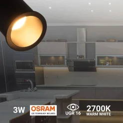 Downlight LED Mini 3W - Chip OSRAM - Bajo UGR - Ø 22mm