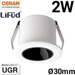 Downlight LED Mini 2W - Chip OSRAM - Bajo UGR - CRI 90 - Ø 30mm