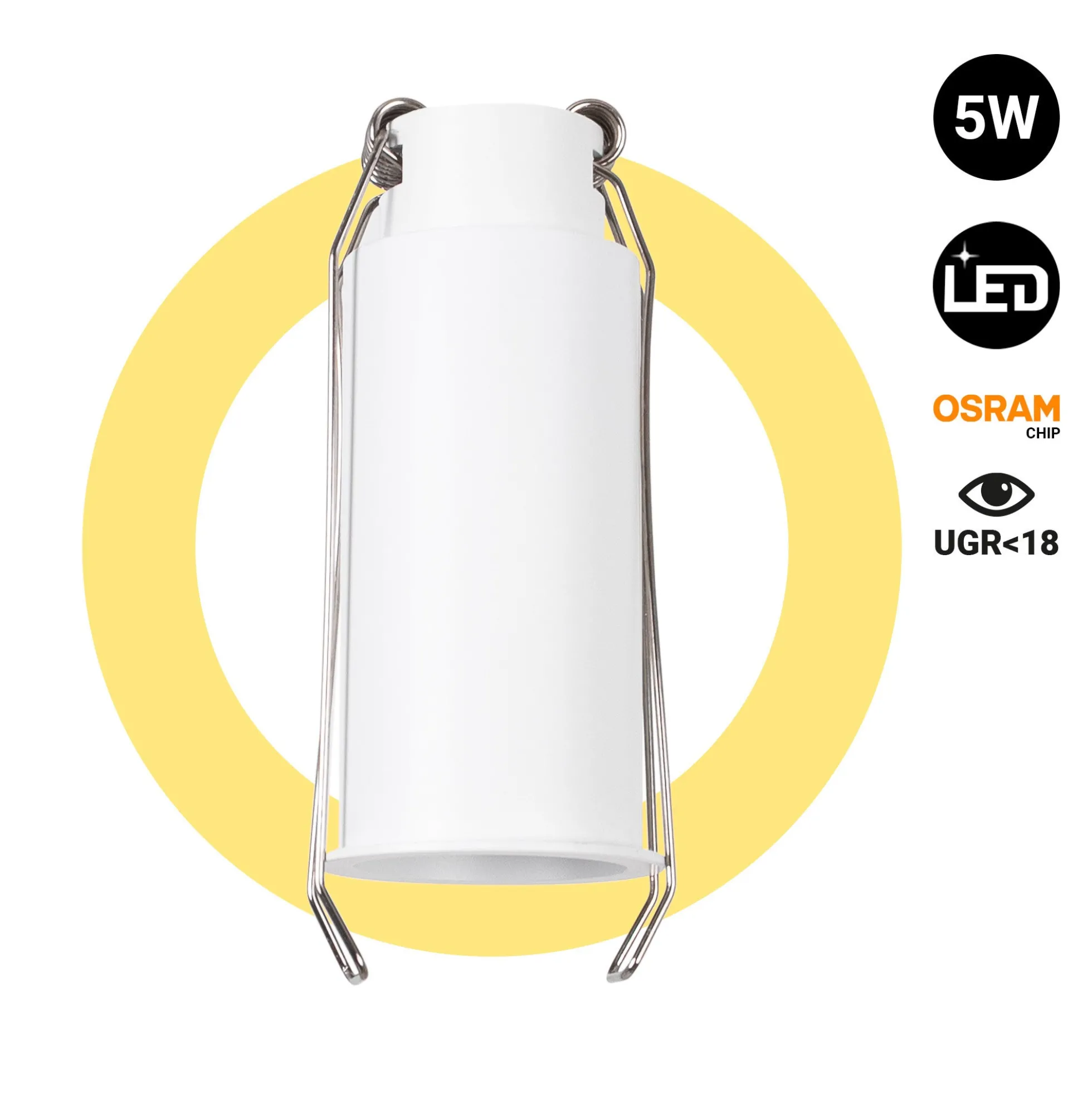 Downlight LED Mini 5W - Chip OSRAM - Bajo UGR - Ø 34mm