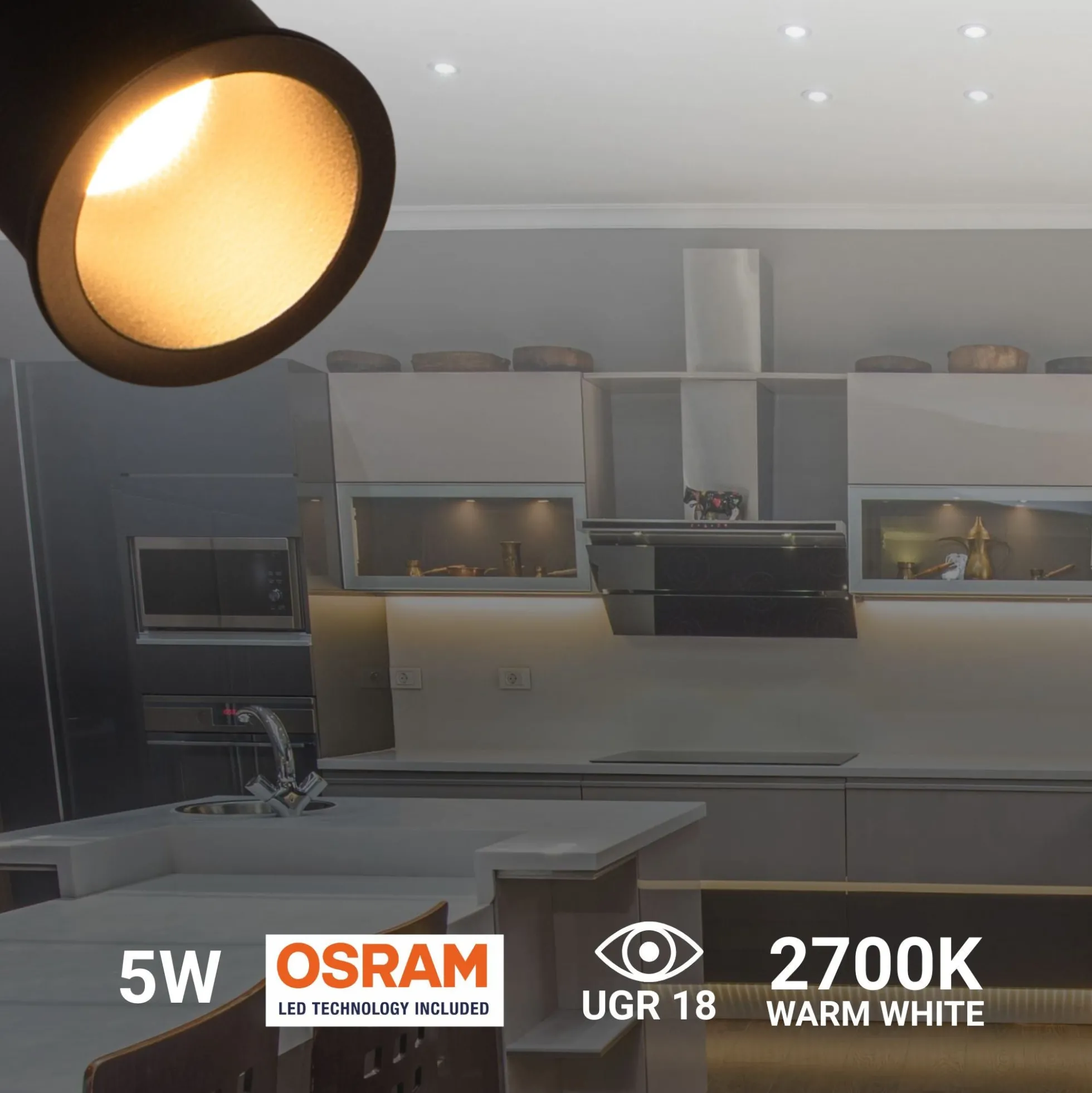 Downlight LED Mini 5W - Chip OSRAM - Bajo UGR - Ø 34mm