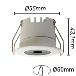 Downlight LED Mini 5W - Chip OSRAM - Bajo UGR - CRI 90 - Ø 55mm