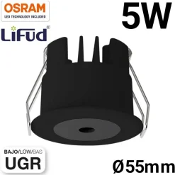 Downlight LED Mini 5W - Chip OSRAM - Bajo UGR - CRI 90 - Ø 55mm
