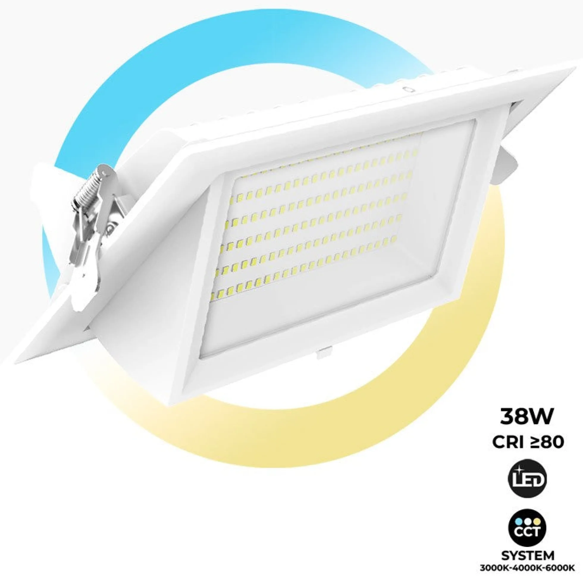 Downlight LED rectangular orientable CCT 38W - Blanco - 120° Driver LIFUD