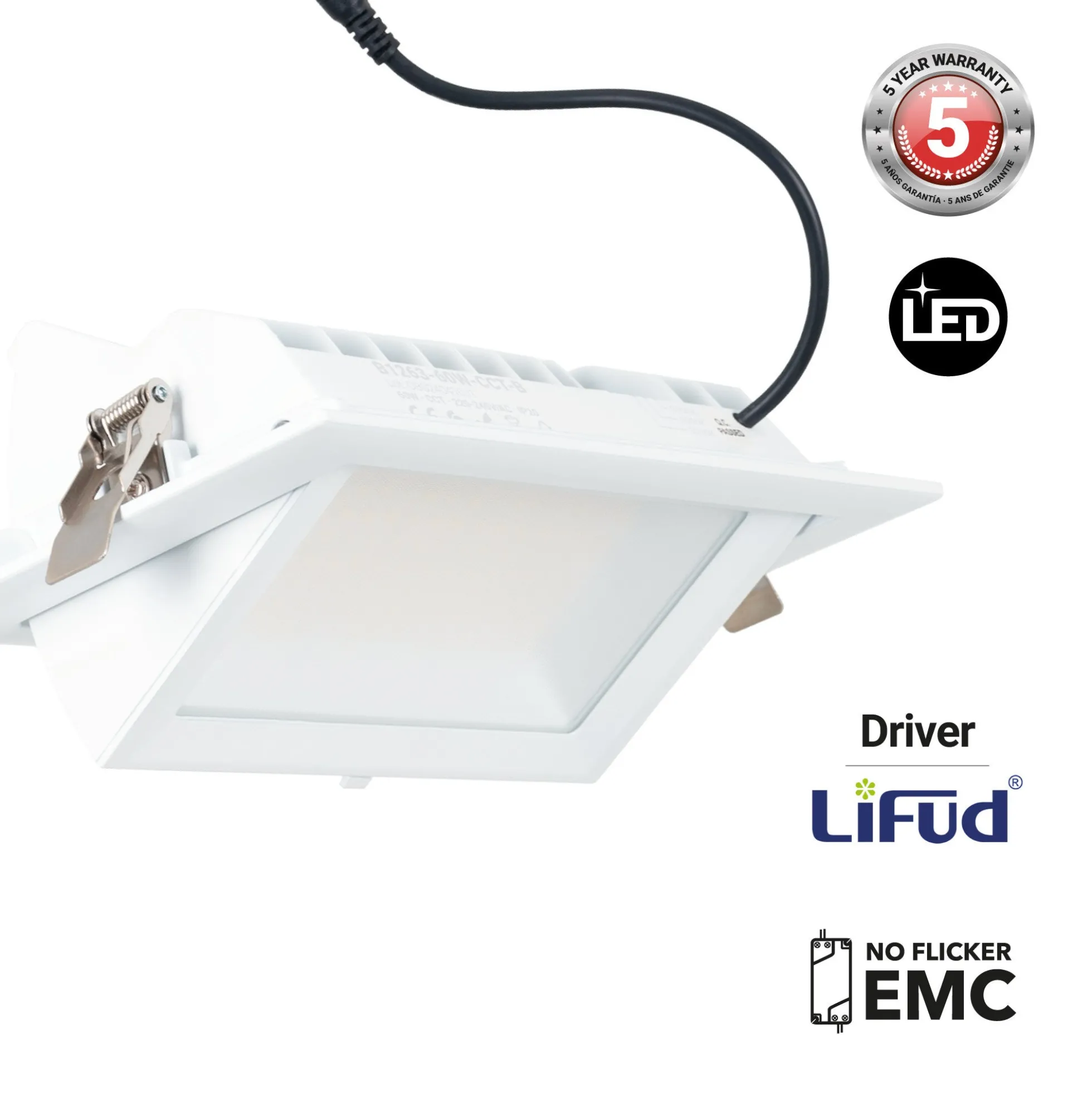 Downlight LED rectangular orientable CCT 60W- 100° Driver LIFUD