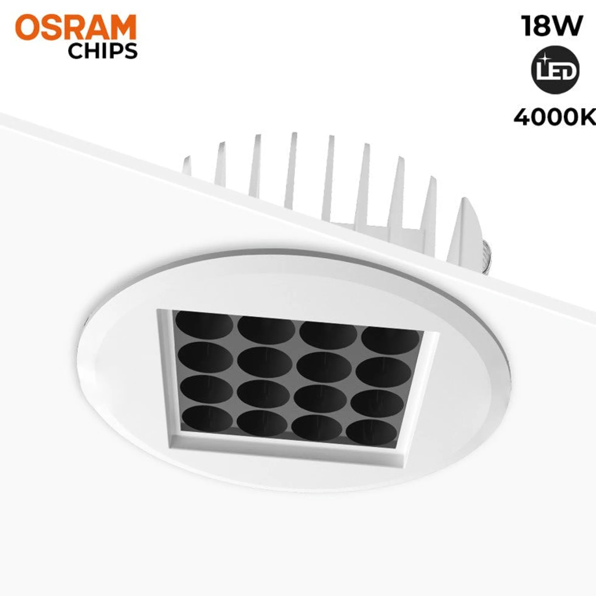 Downlight Led 18W 24º UGR18 Chip Osram