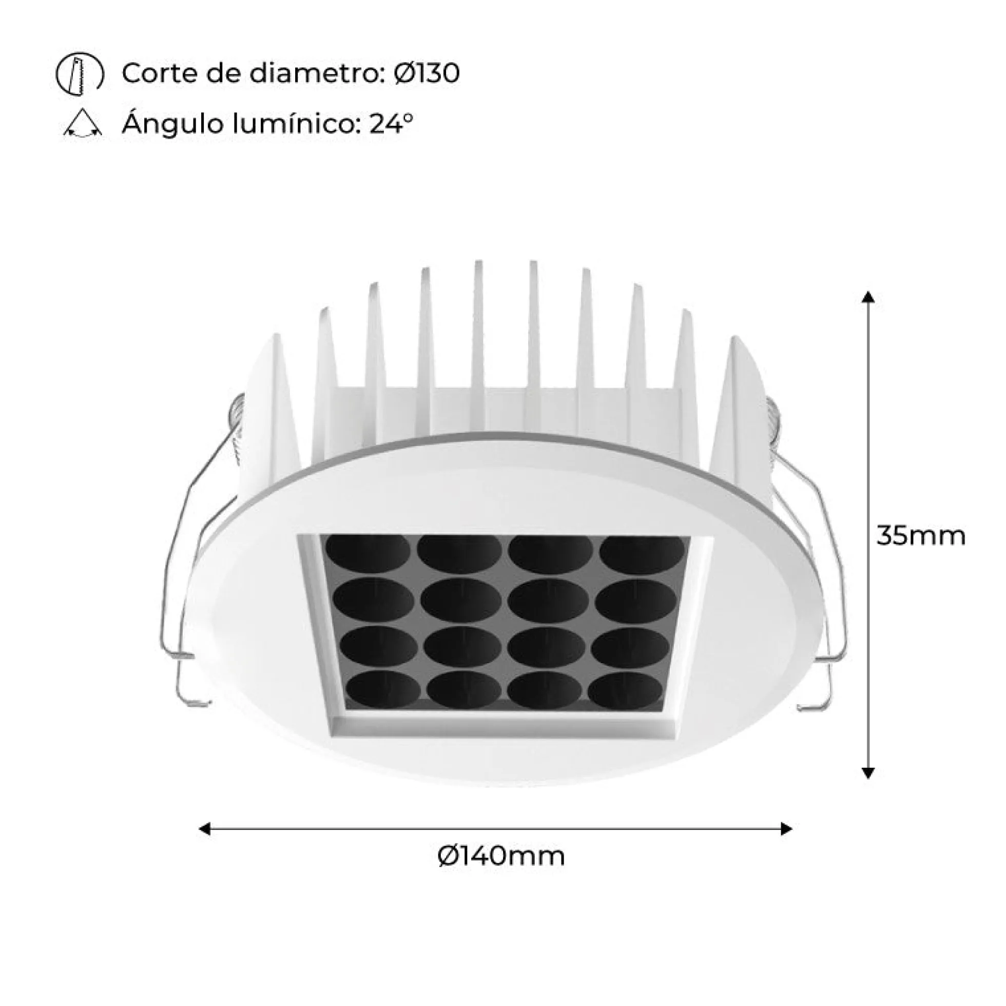 Downlight Led 18W 24º UGR18 Chip Osram