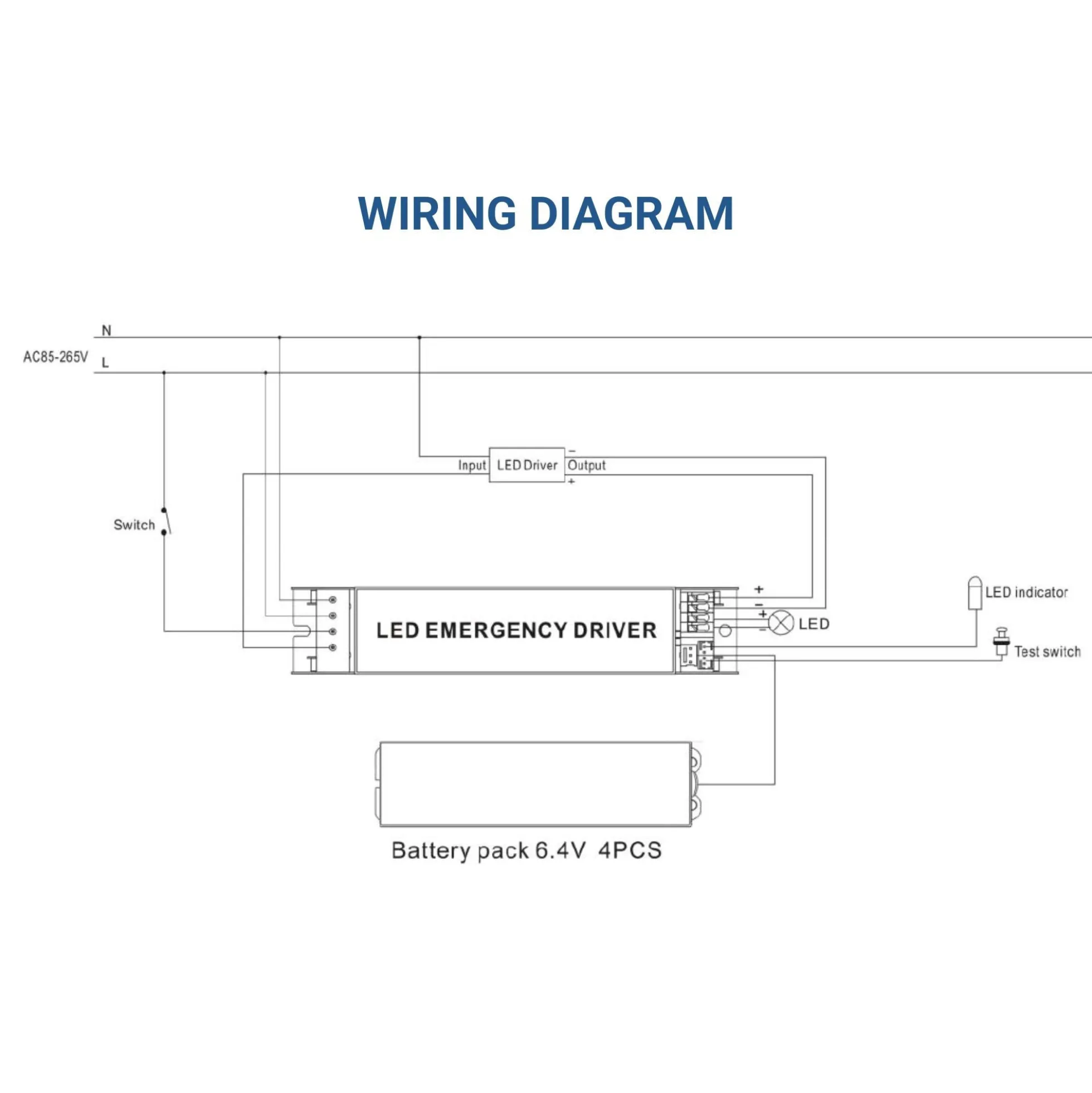 Driver LED para emergencia - Salida 3W - 3h autonomía - Luz 24/100W