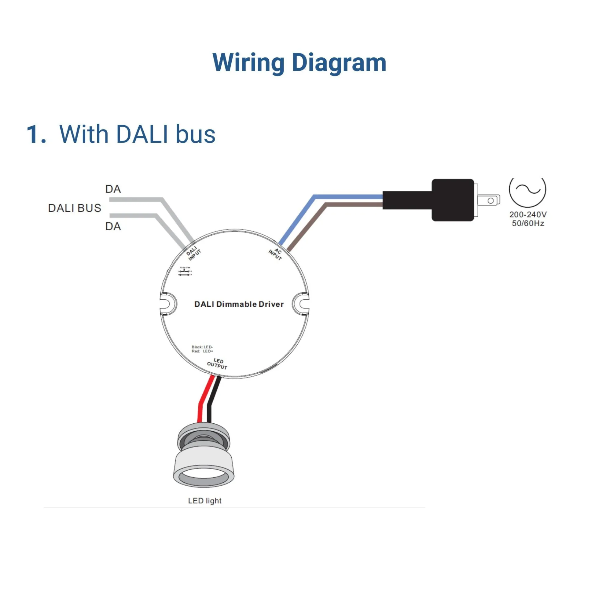 Driver regulable DALI DT6 monocolor - 220-240V - Salida 6-25V DC - 9W