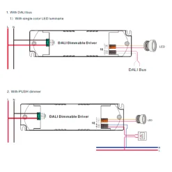 Driver regulable DALI DT6 monocolor 220-240V - Salida 6-42V DC - 100-700mA - 12W