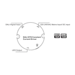 Driver regulable DALI DT6 NFC monocolor 220-240V - Salida 10-42V DC - 15W- 200-700mA