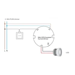 Driver regulable DALI DT6 NFC monocolor 220-240V - Salida 10-42V DC - 15W- 200-700mA