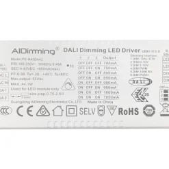 Driver regulable DALI PUSH 0-10V 9-42V 44W multicorriente (700-1050mA)