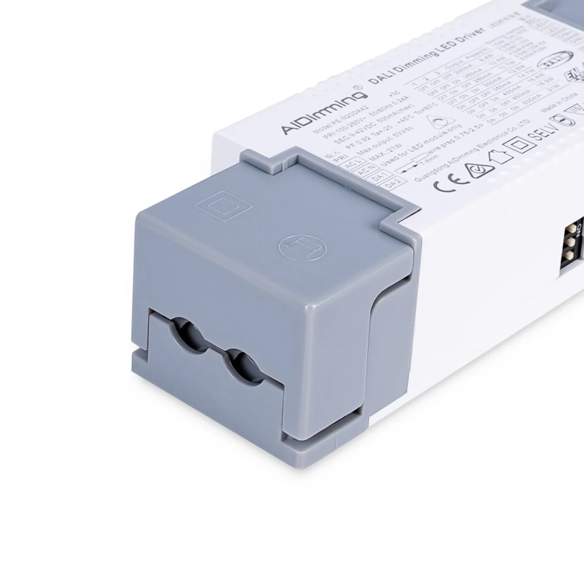 Driver regulable DALI + 1/0-10V + PUSH - 9-42V DC - Multicorriente (200-500mA)