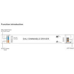 Driver regulable lineal DALI DT8 - CCT - 40W - Corriente constante - Salida 10-54V DC - 500-1050mA - NFC