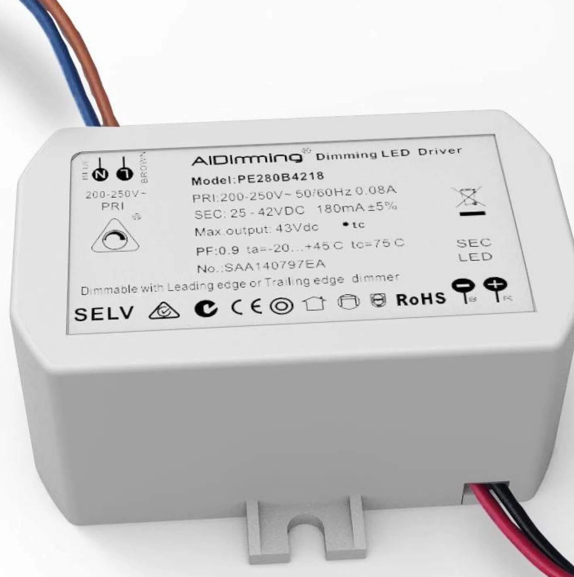 Driver regulable TRIAC corriente constante 25-42V 8W 180mA