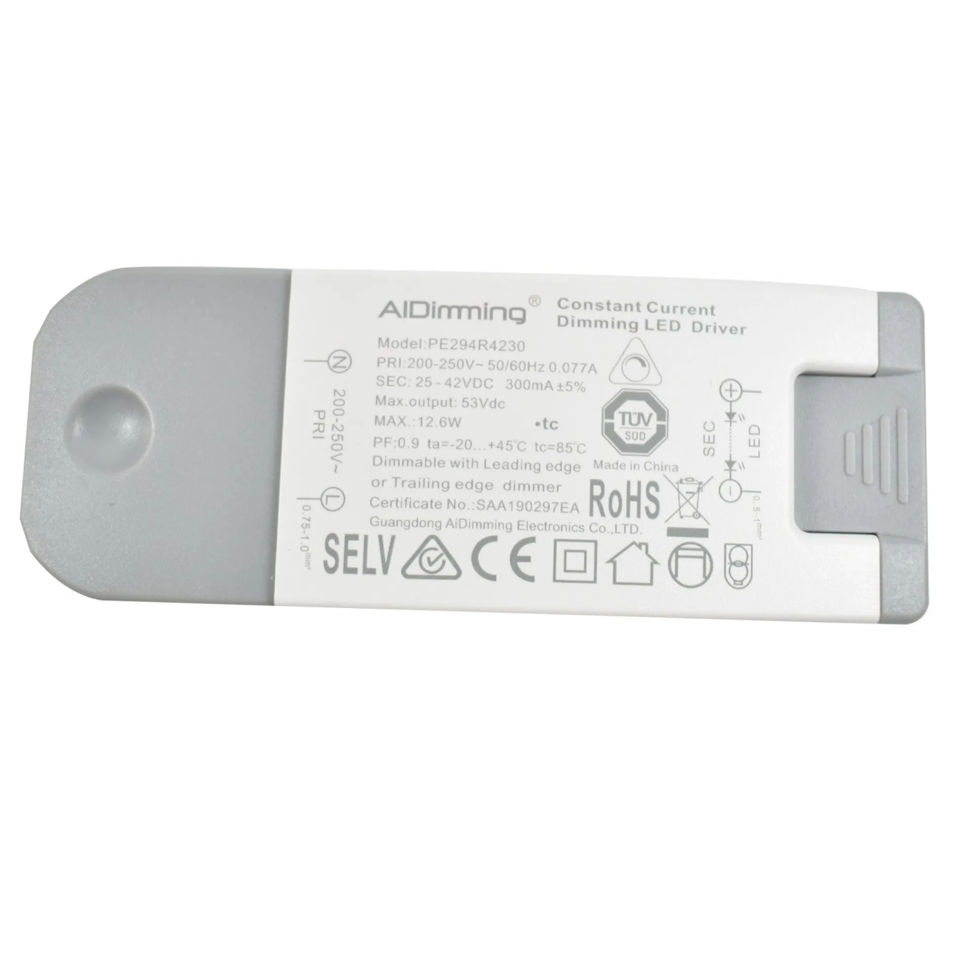 Driver regulable TRIAC corriente constante 25-42V 12.6W 300mA