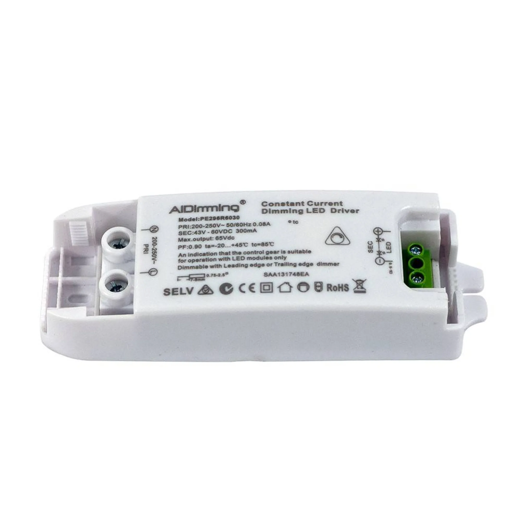 Driver regulable TRIAC de corriente constante 43-60V 18W 300mA