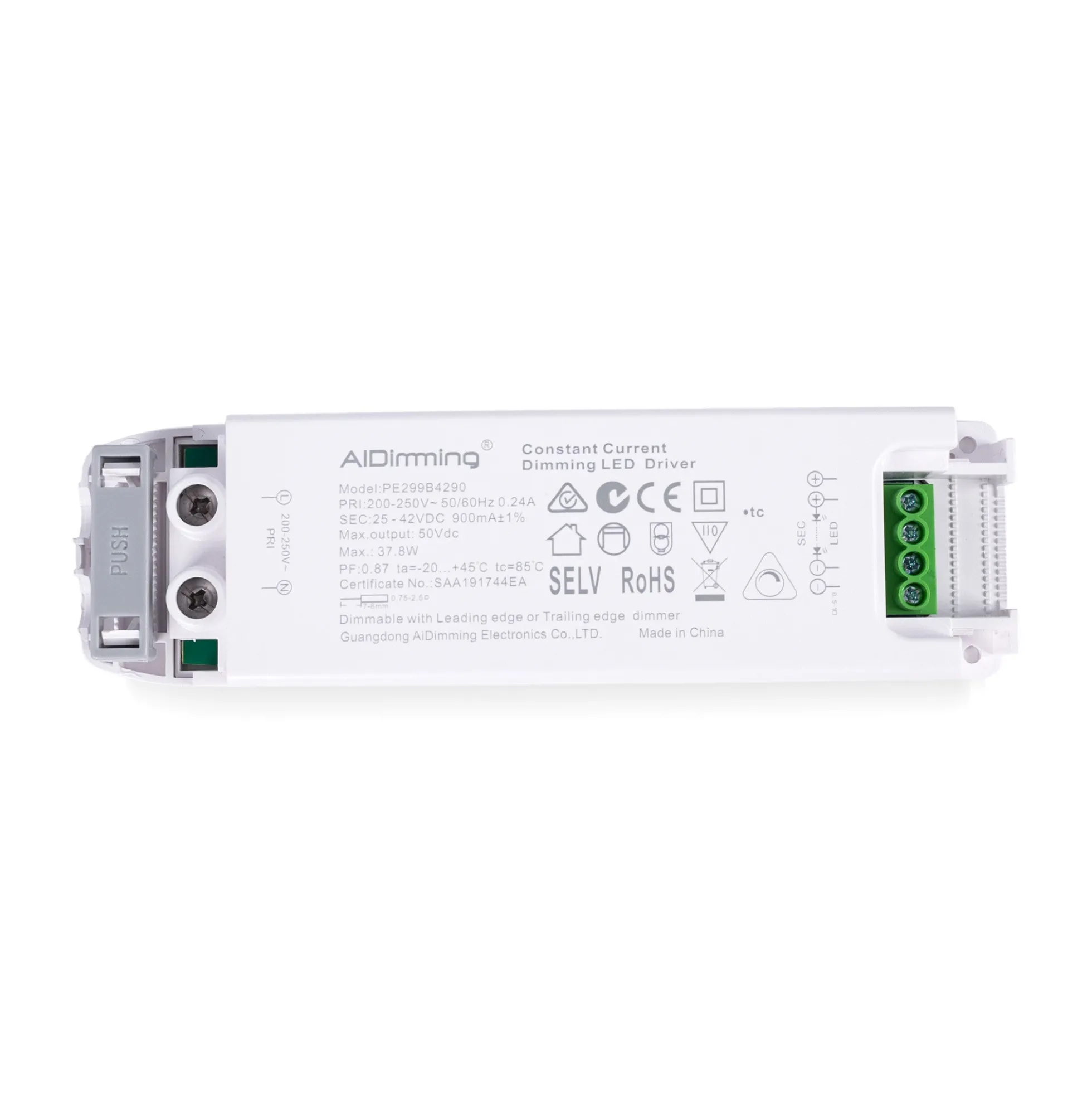 Driver regulable TRIAC 25-42V DC - 900mA - 37W