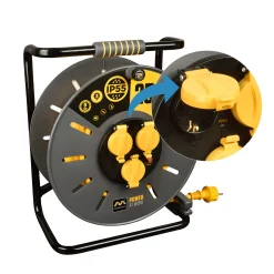 Enrollacables Pro-XT - 3 tomas - Cable alta visibilidad 3x2,5mm2 - 25m - IP55