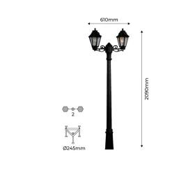 Farola doble exterior FUMAGALLI