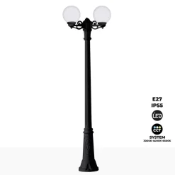 Farola doble LED exterior FUMAGALLI "GIGI BISSO GLOBE" 2xE27
