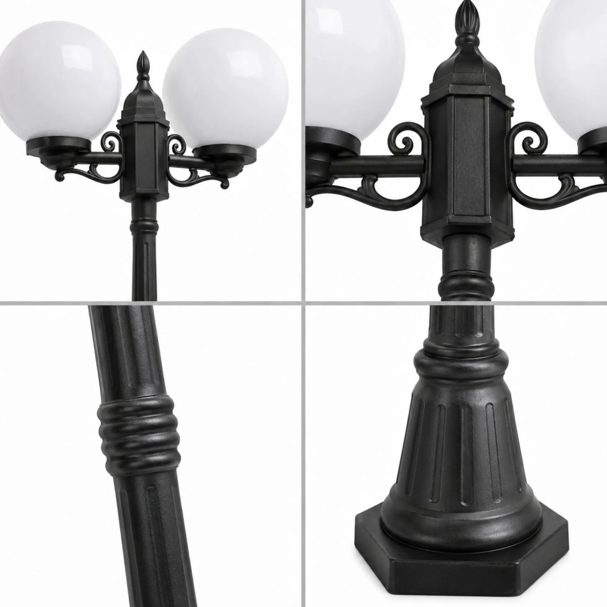 Farola exterior globo "GEMINI" - 2xE27 - 2,20 m - IP44