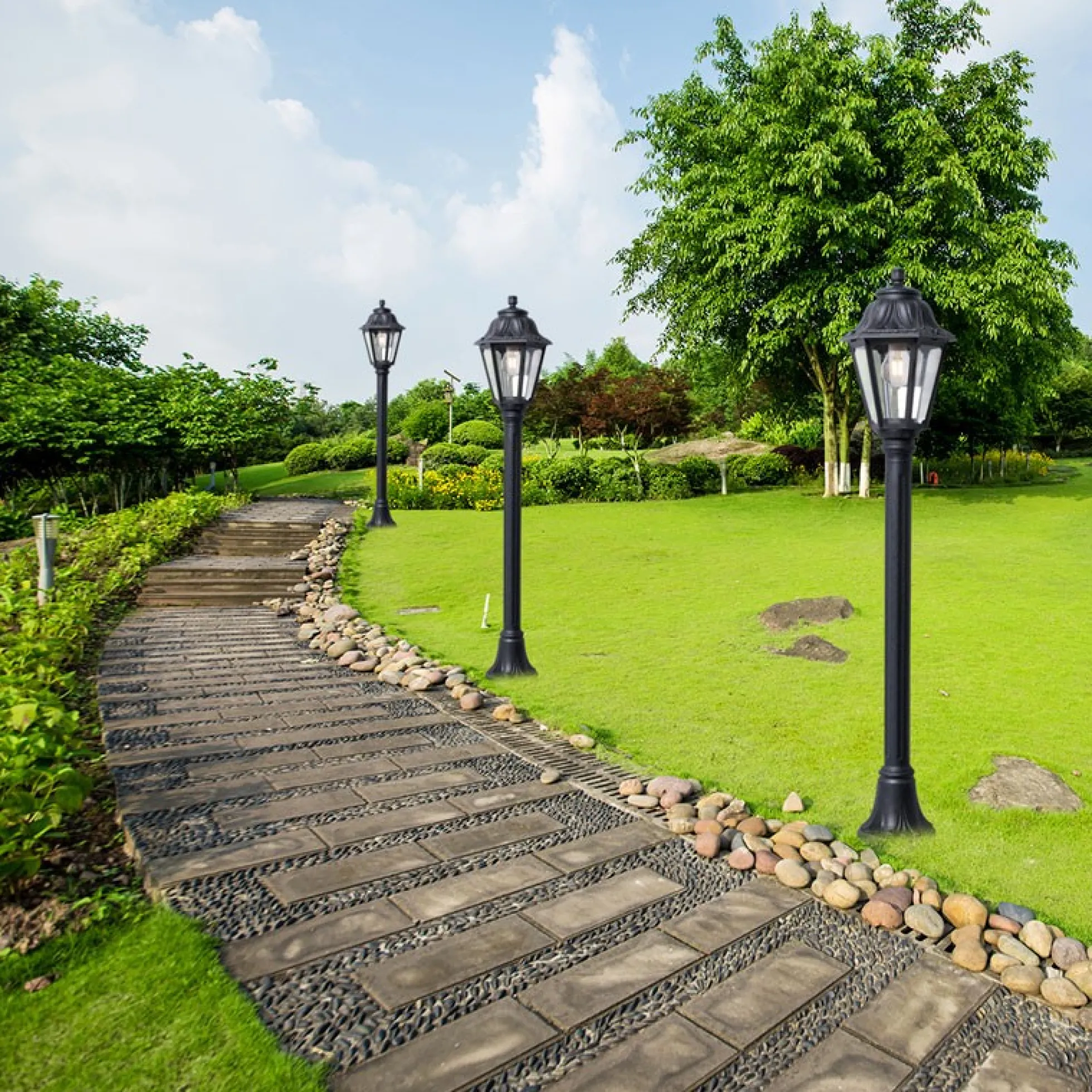 Farola LED de exterior FUMAGALLI "MIZAR/ANNA" - 110 cm - 8,5W - E27 - IP55