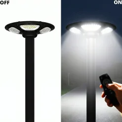 Farola solar con panel y mando a distancia - Sensor PIR - 150W - 6500K - IP54