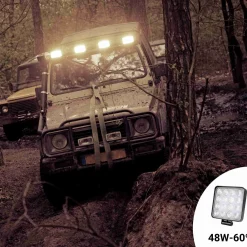 Faro LED 4x4 todoterreno - 48W - 10-40V DC - 4 Pulgadas - 2000lm - Ángulo 60º