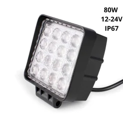 Faro LED 4x4 todoterreno - 80W - 10-40V DC - 4 Pulgadas - 8000lm - Ángulo 60º