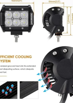 Faro LED 4x4 todoterreno - 18W - 10-40V DC - 4 Pulgadas - 1500 lm - Ángulo 30º