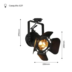 Foco carril monofásico orientable