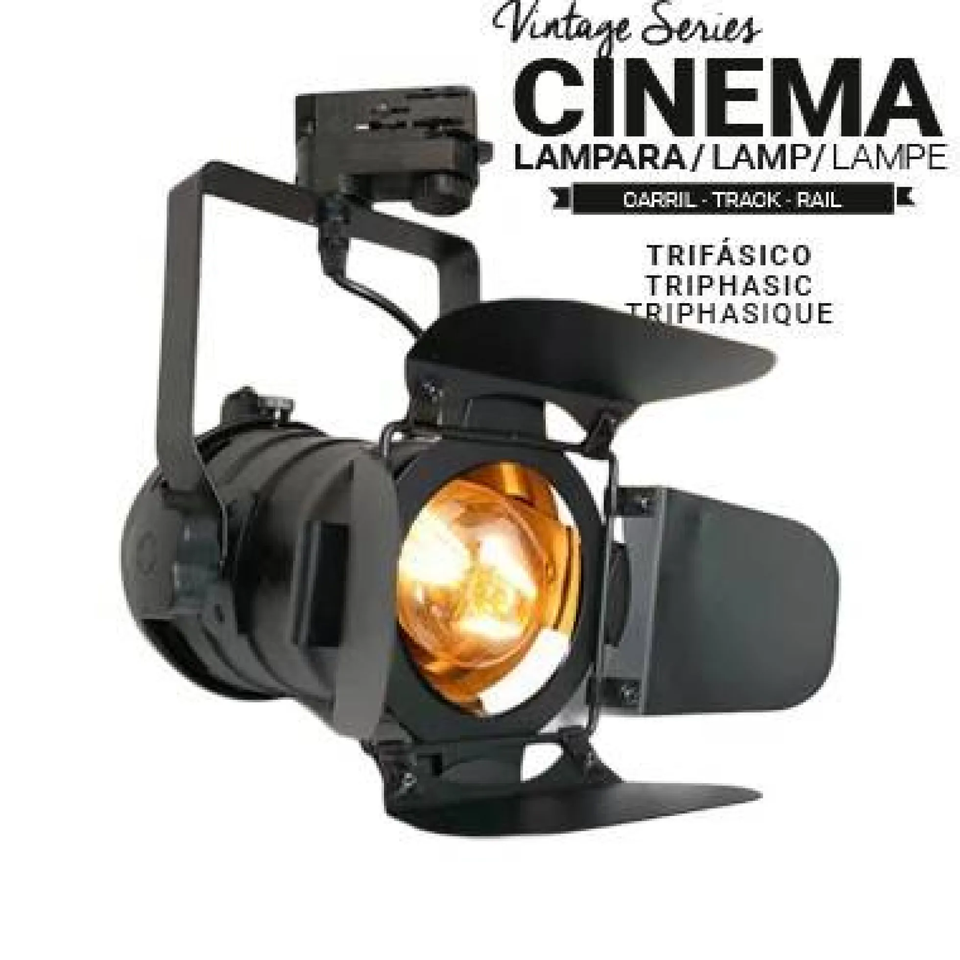 Foco carril trifásico orientable "Cinema" - E27
