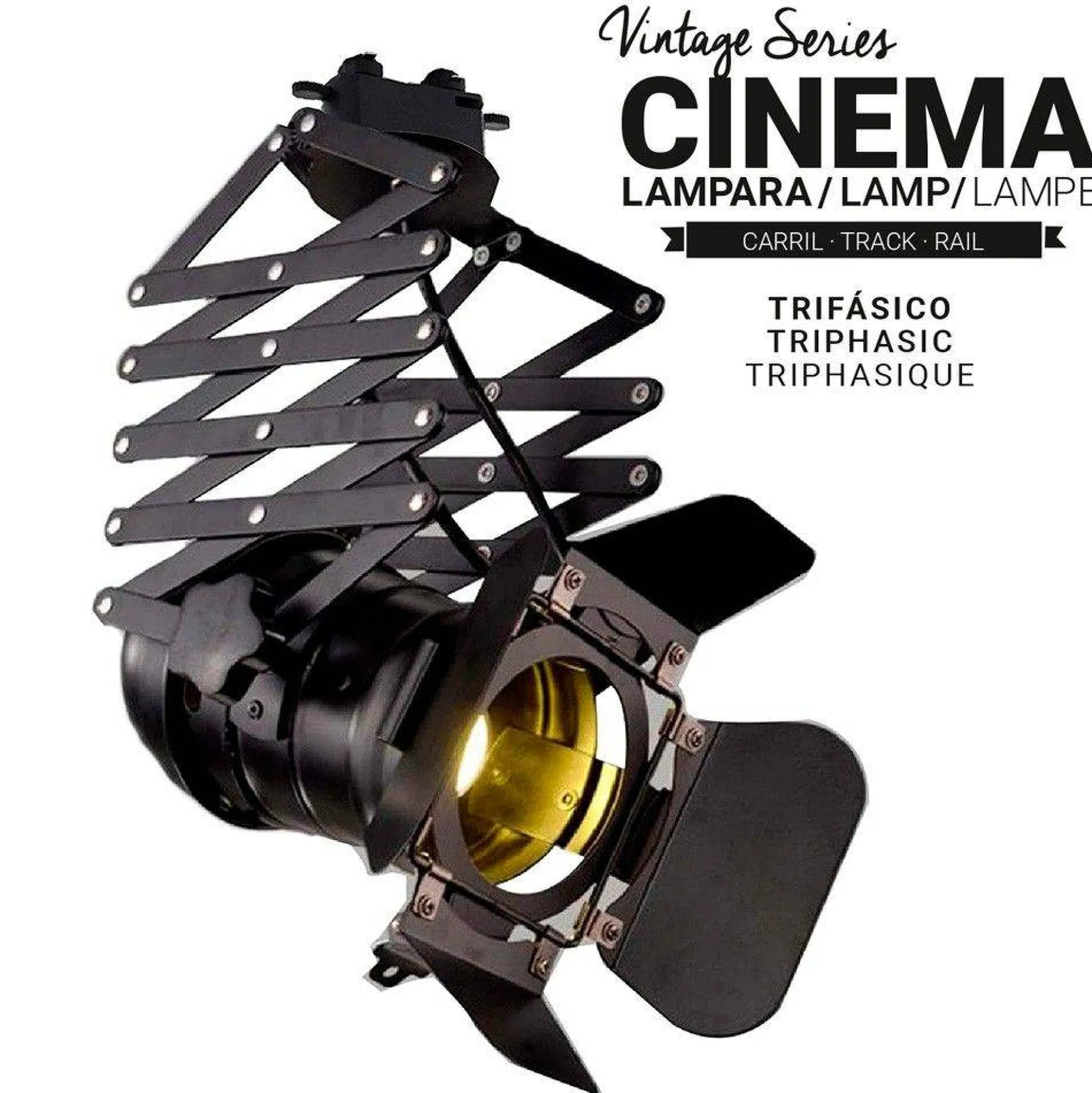 Foco carril trifásico orientable y extensible "Cinema" - E27