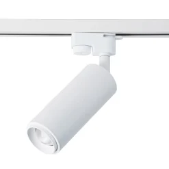 Foco de carril monofásico con ángulo lumínico ajustable y articulado de 8W zoom
