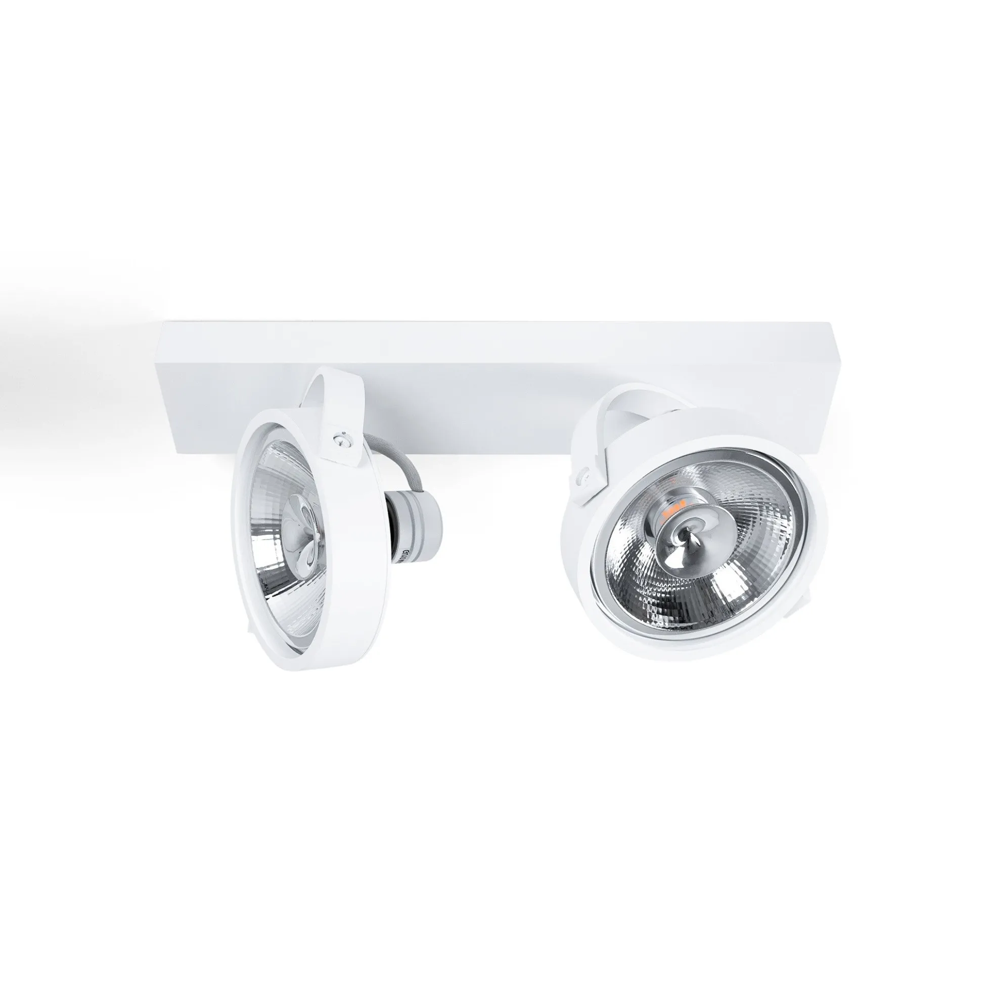 Foco de techo doble orientable "IRIS" + 2 bombillas AR111 GU10