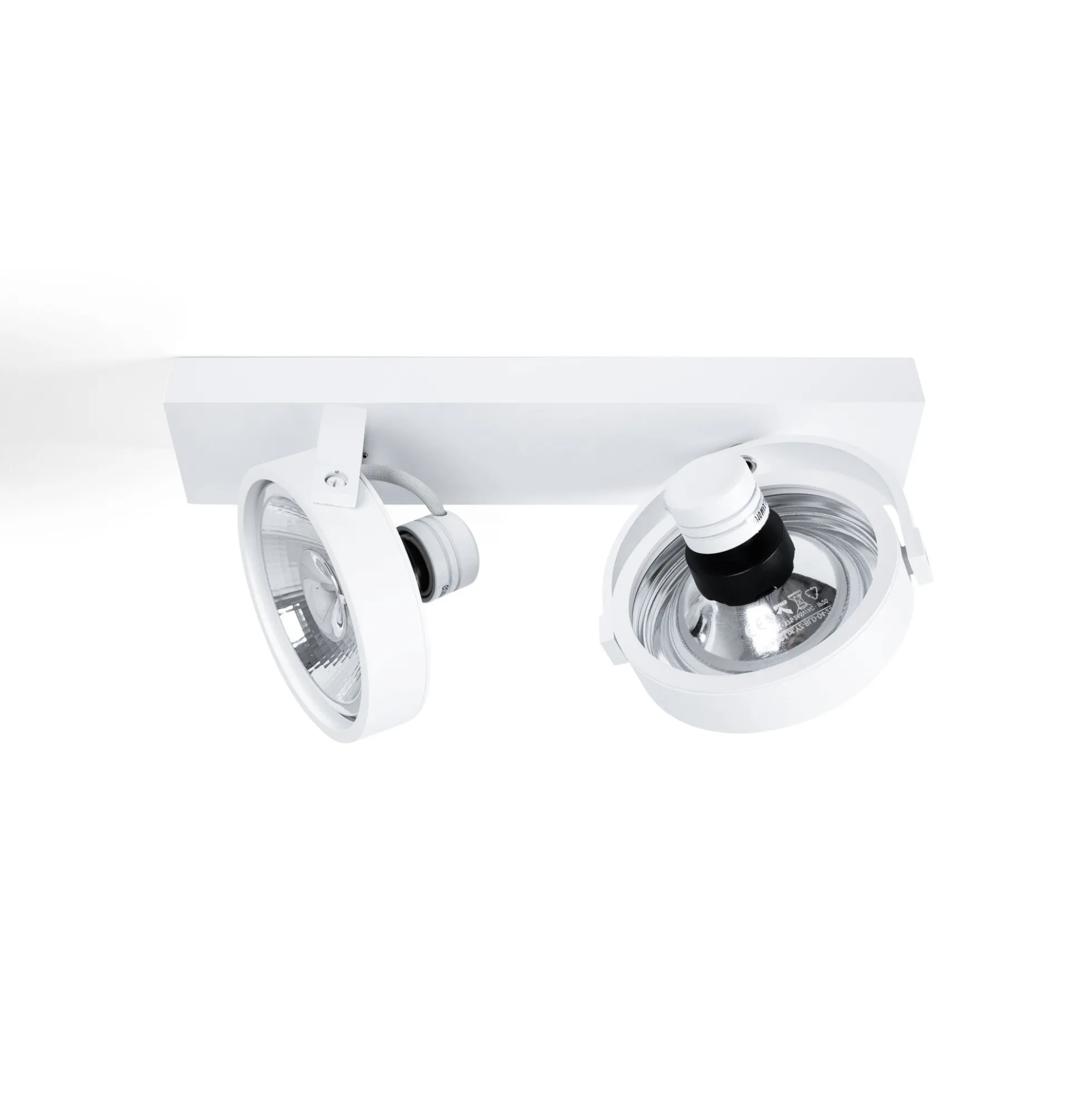 Foco de techo doble orientable "IRIS" + 2 bombillas AR111 GU10
