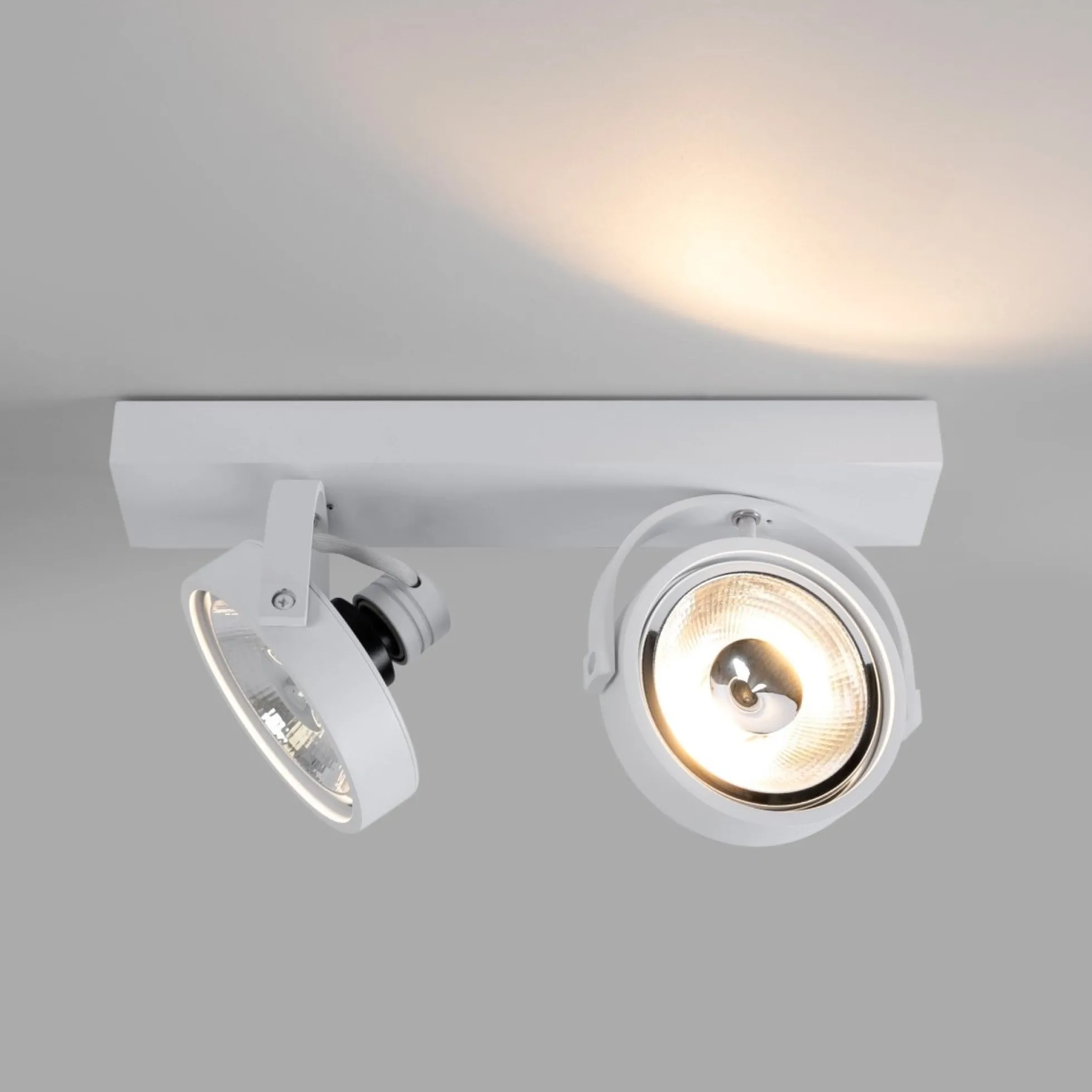 Foco de techo doble orientable "IRIS" + 2 bombillas AR111 GU10