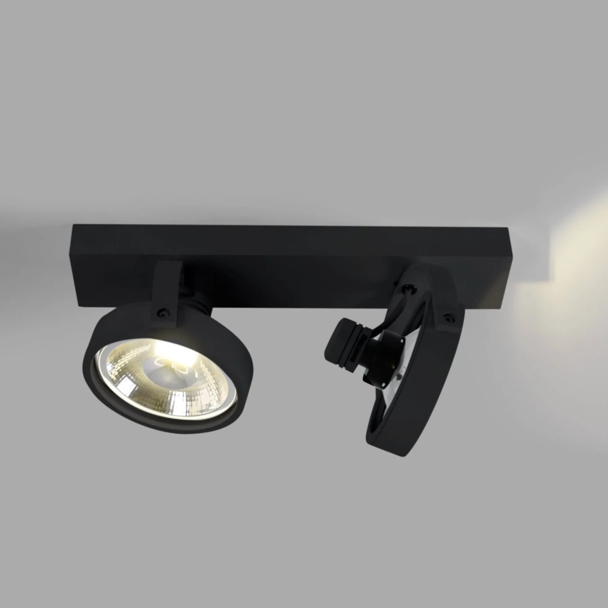 Foco de techo doble orientable "IRIS" + 2 bombillas AR111 GU10