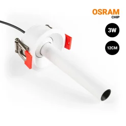 Foco de techo LED empotrable 3W - Extensible 120mm - Orientable - Chip OSRAM - 2700K