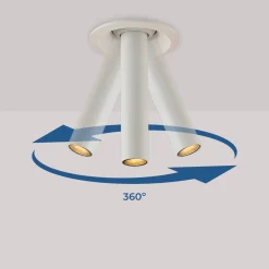 Foco de techo LED empotrable 3W - Extensible 120mm - Orientable - Chip OSRAM - 2700K