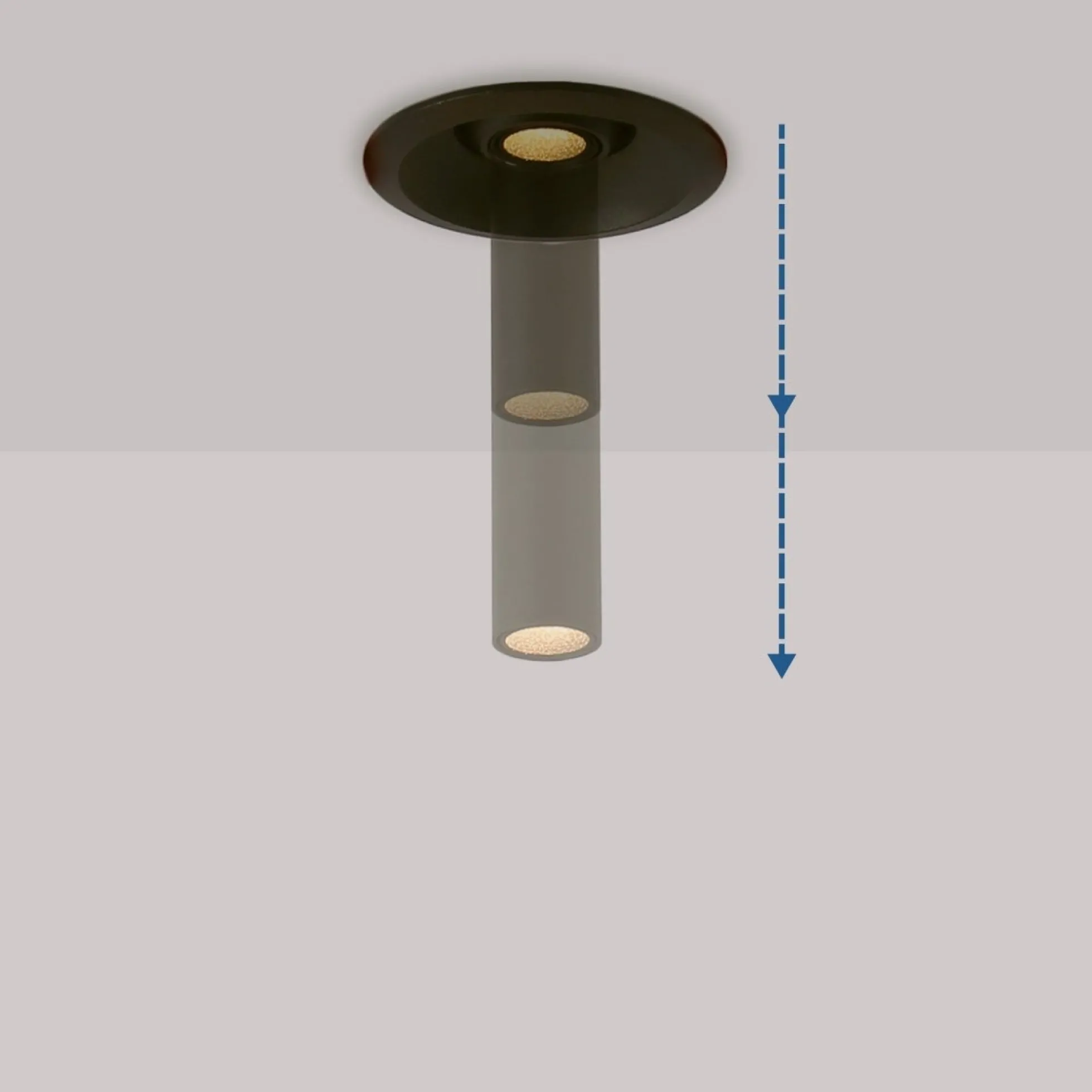 Foco de techo LED empotrable 3W - Extensible 300mm - Orientable - Chip OSRAM - 2700K
