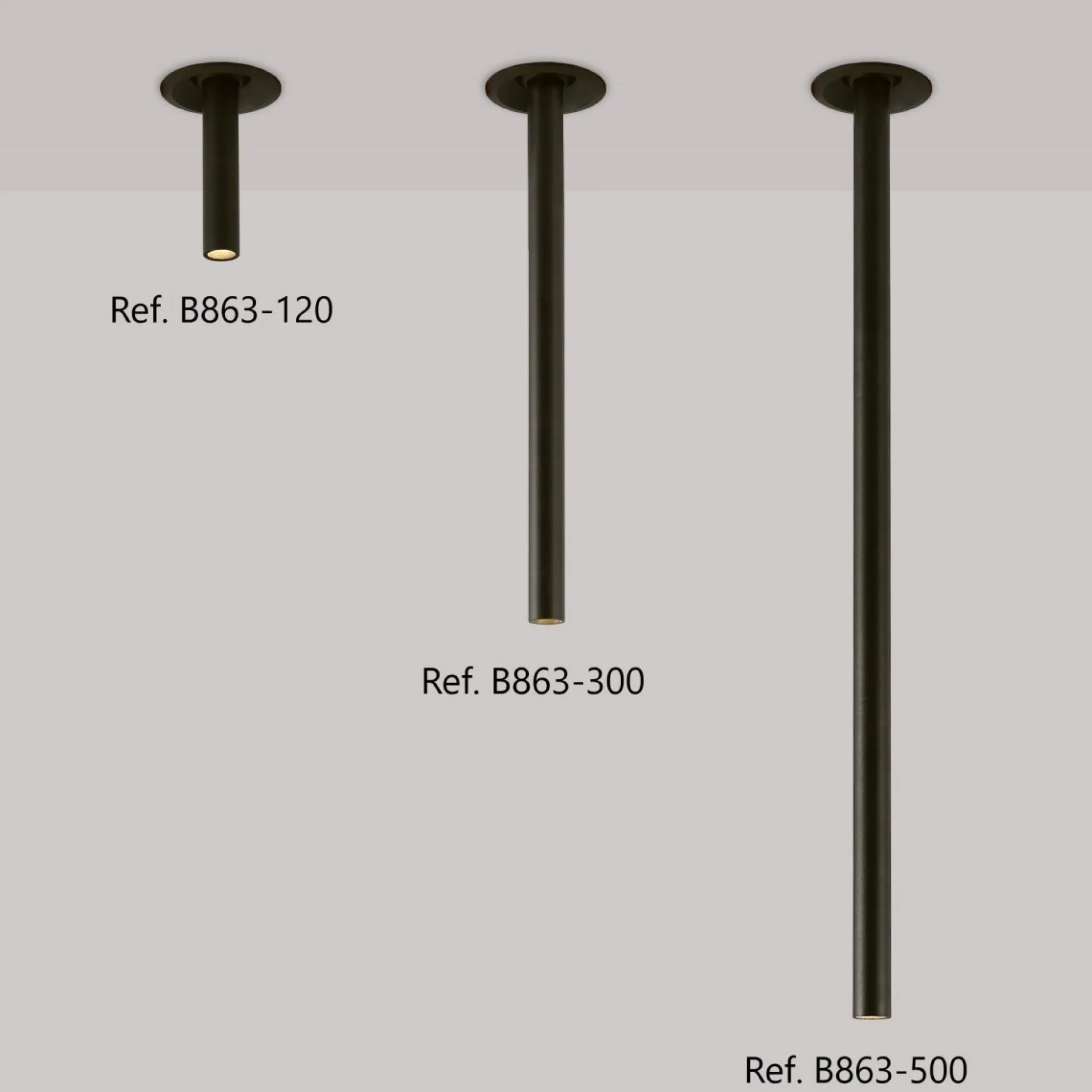 Foco de techo LED empotrable 3W - Extensible 500mm - Orientable - Chip OSRAM - 2700K