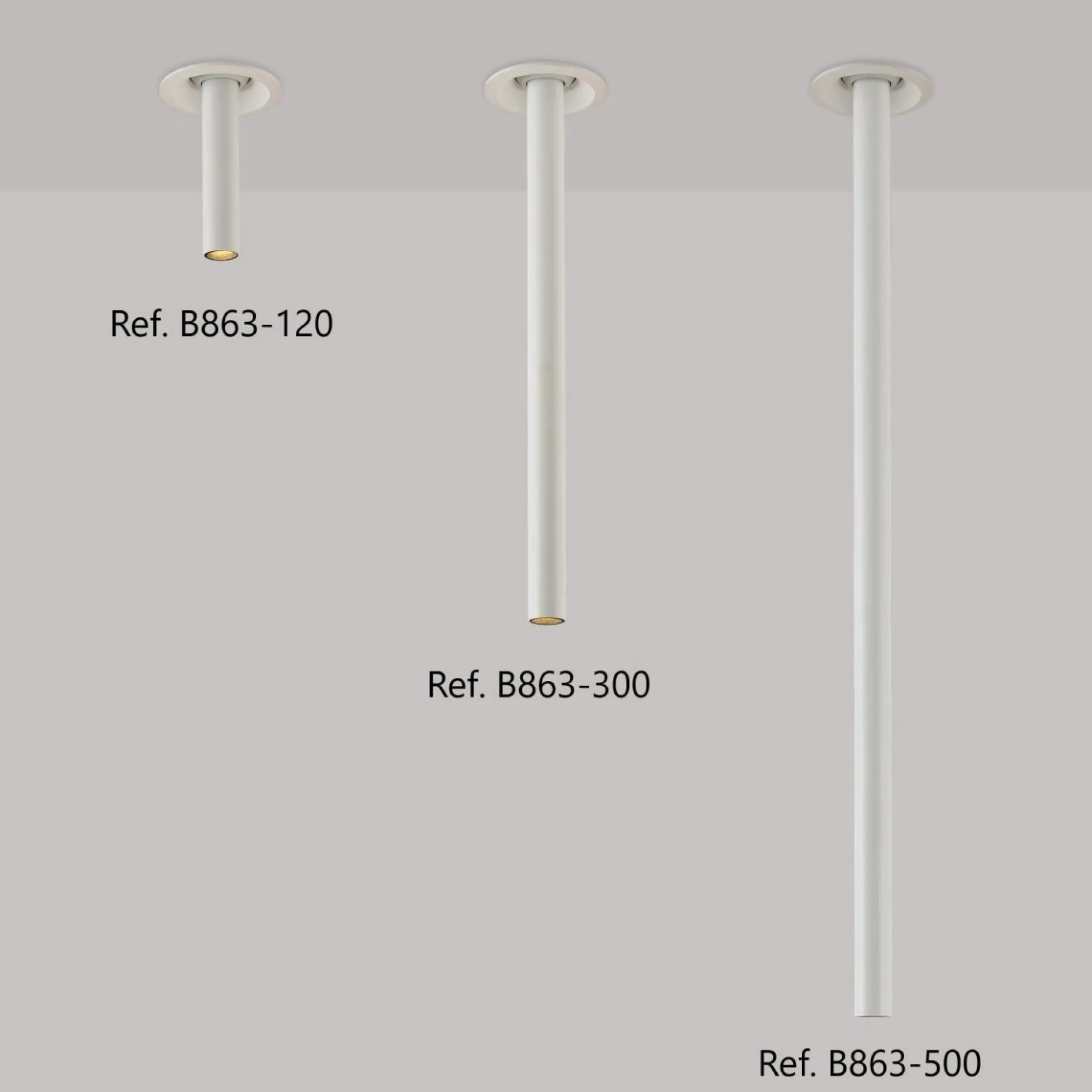 Foco de techo LED empotrable 3W - Extensible 500mm - Orientable - Chip OSRAM - 2700K