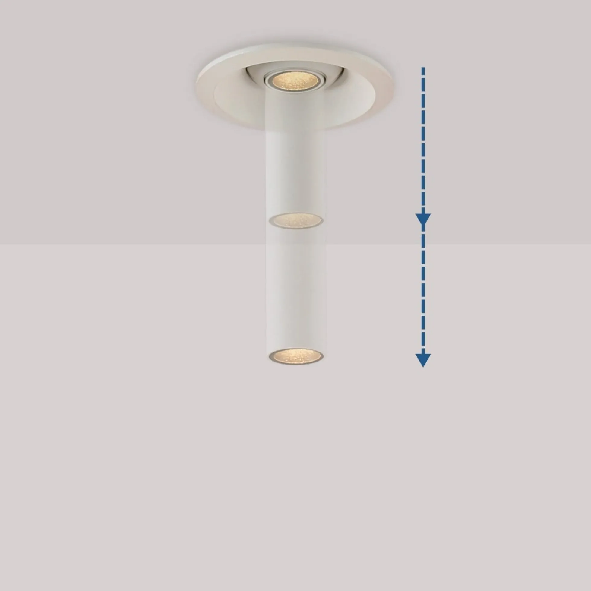 Foco de techo LED empotrable 3W - Extensible 500mm - Orientable - Chip OSRAM - 2700K