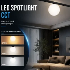 Foco LED "BALL" para carril magnetico 6W - 10mm - CCT + SMART - 48V