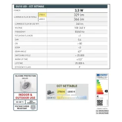 Foco LED con estaca FUMAGALLI MINITOMMY CCT GU10 3,5W